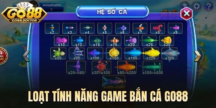 Tính năng đặc biệt của game Bắn Cá Go88