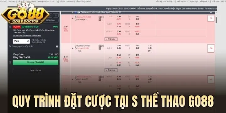 Cách đặt cược tại S Thể Thao Go88