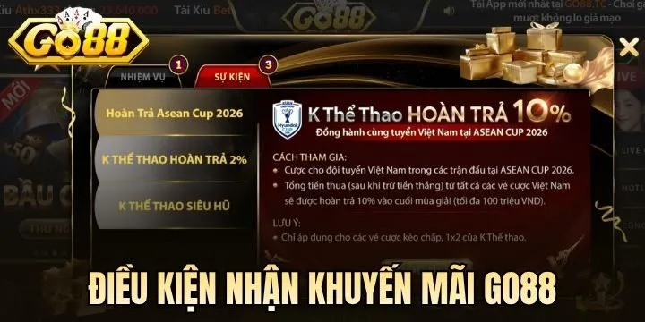 Nhận khuyến mãi Go88 cần đáp ứng điều kiện gì? 