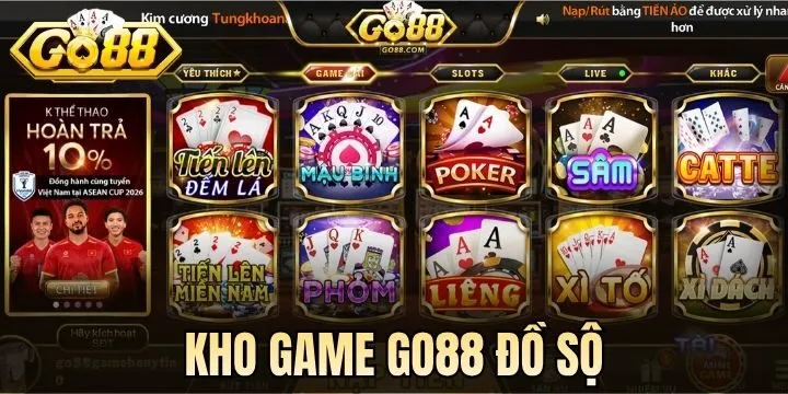 Hệ sinh thái game thưởng khổng lồ tại Go88