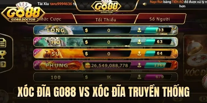 Xóc Đĩa Go88 khác gì Xóc Đĩa truyền thống?