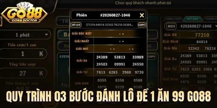 Quy trình mua vé số Lô Đề 1 Ăn 99 Go88