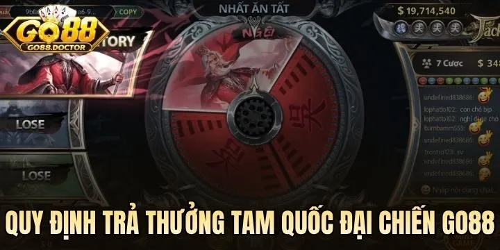 Quy định trả thưởng Tam Quốc Đại Chiến Go 88