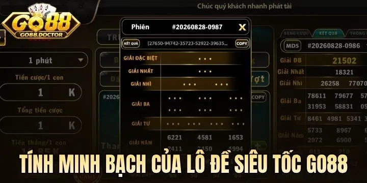 Tính minh bạch của Lô Đề Siêu Tốc Go88
